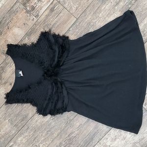 Black Tank with frayed sleeves and neck line